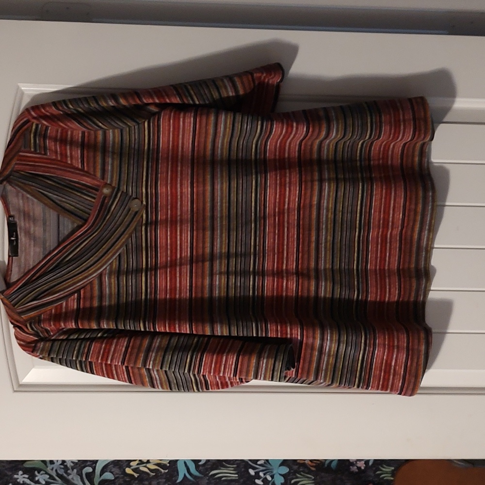 Agnes Oneida Lightweight Horizontal Stripe Sweater 2x